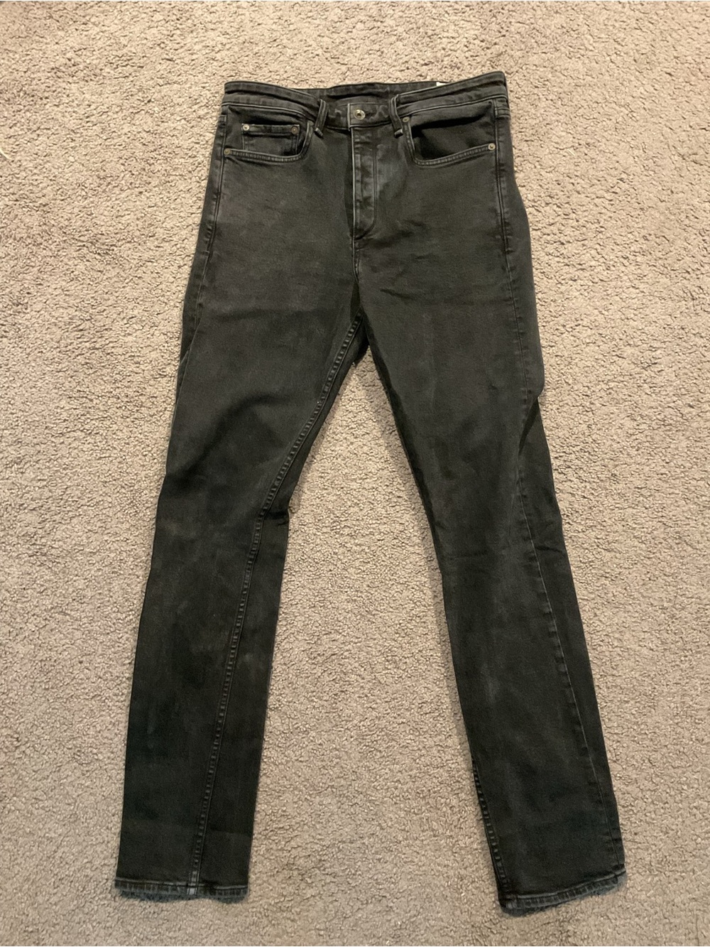 Rag & Bone Fit 2 Slim Men’s Black Button Fly Denim Jeans Pants sz 32 - Picture 10 of 10